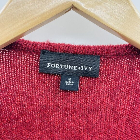 Fortune + Ivy x Stitch Fix Womens Medium Layla Open Front Cardigan Sweater Red - Picture 5 of 8